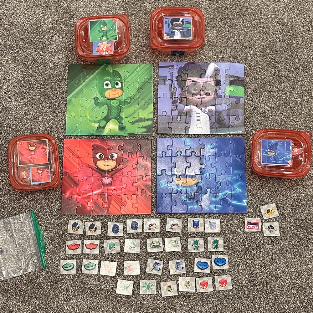 PJ Masks puzzles and matching game